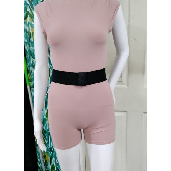 Black Gothic Rhinestone Beaded Decorative Gemstone Buckle Elastic Wide Belt - Picture 5 of 10